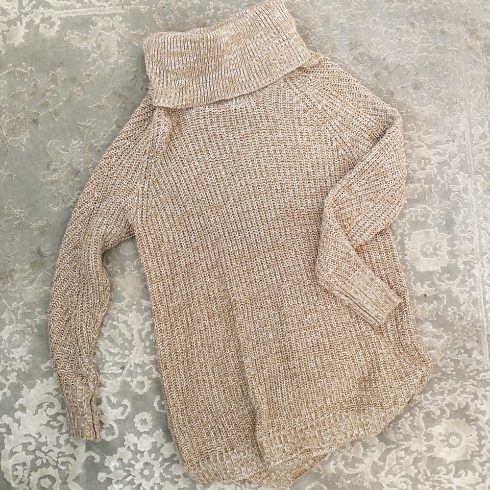 Tan turtleneck sweater